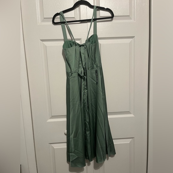 Fit & Flare Satin Midi Dress - Picture 2 of 7